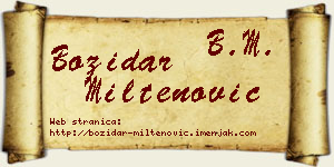 Božidar Miltenović vizit kartica